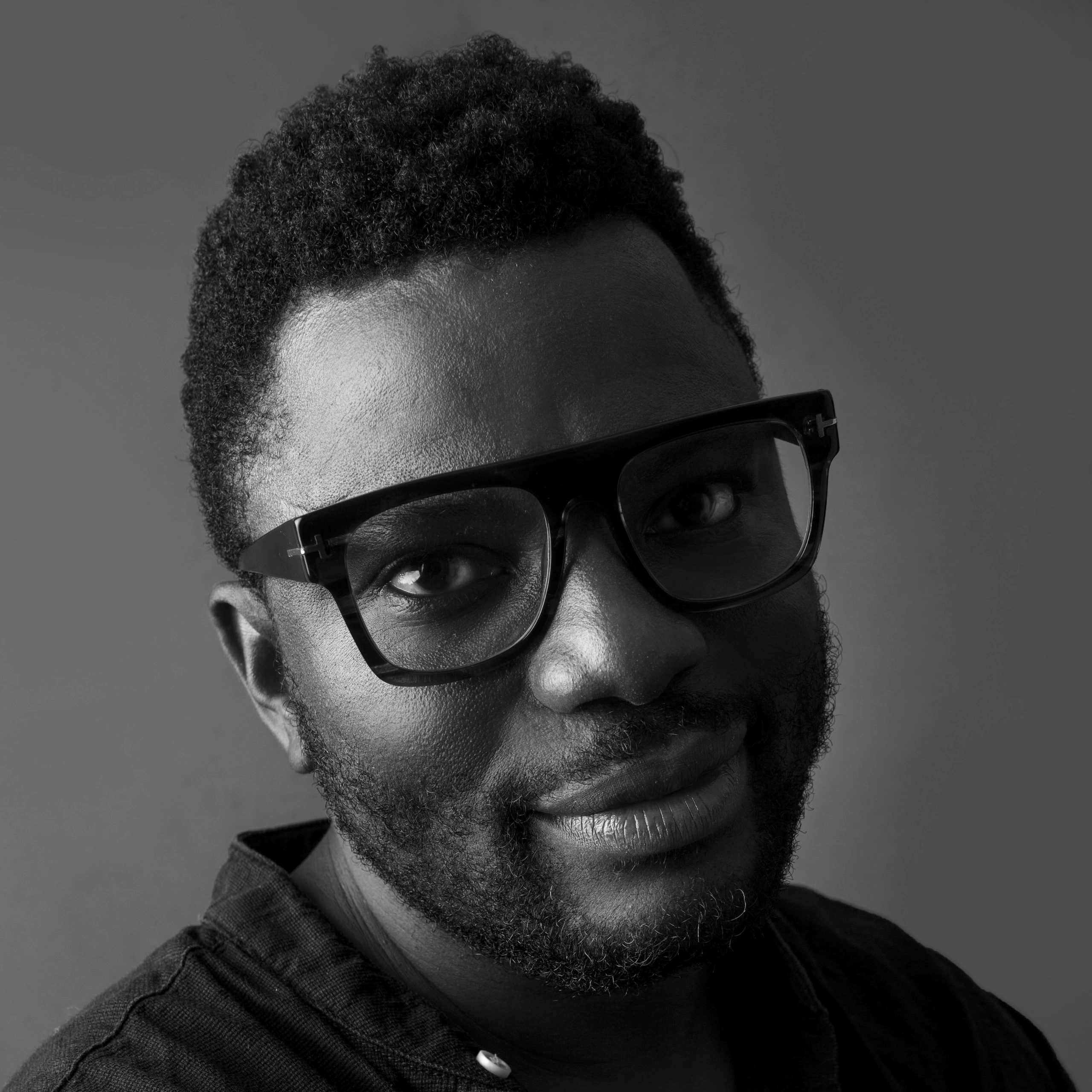 Andrew Esiebo Head Shot BW