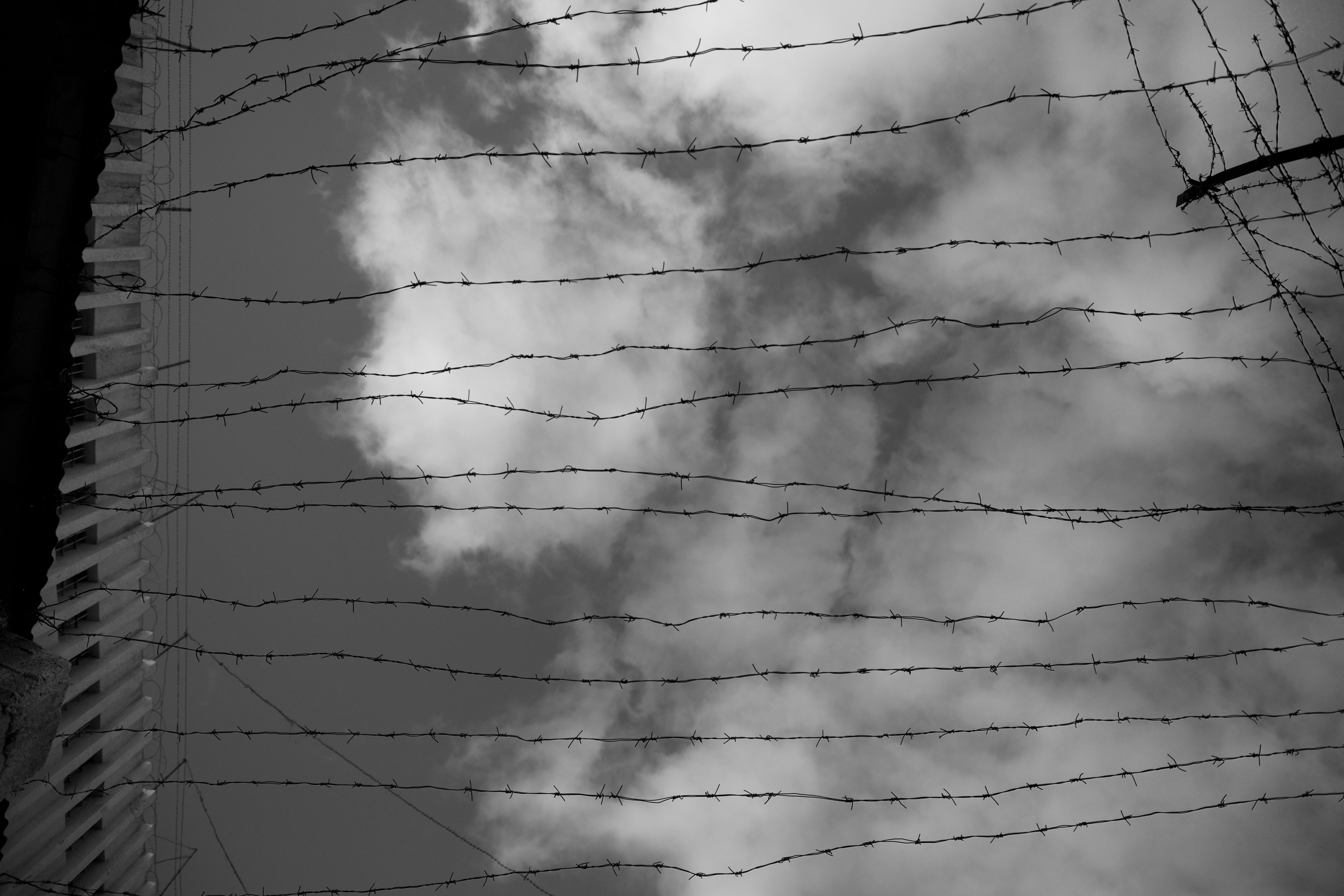 The sky above the yard of  Sednaya prison, Syria's most notorious detention center.